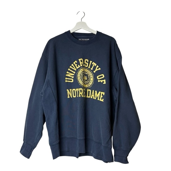 University of Notre Dame Champion Reverse Weave Crewneck Navy Blue SZ XL Unisex - Picture 8 of 10